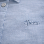 Sky Blue Premium Linen Blend Shirt | Smart Casual Long Sleeve | Presence Fit