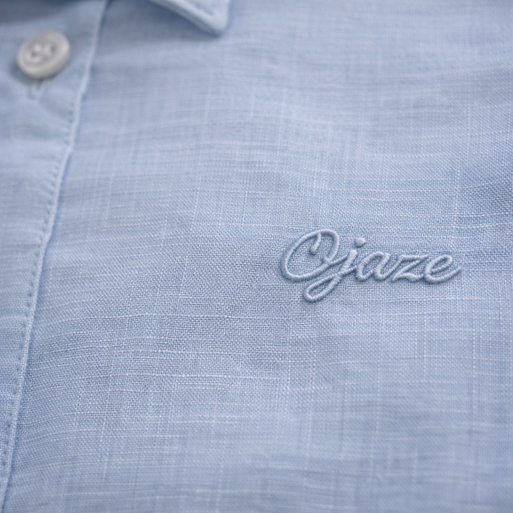 Sky Blue Premium Linen Blend Shirt | Smart Casual Long Sleeve | Presence Fit