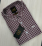 Maroon Gingham Check Shirt | Smart Casual | Presence Fit