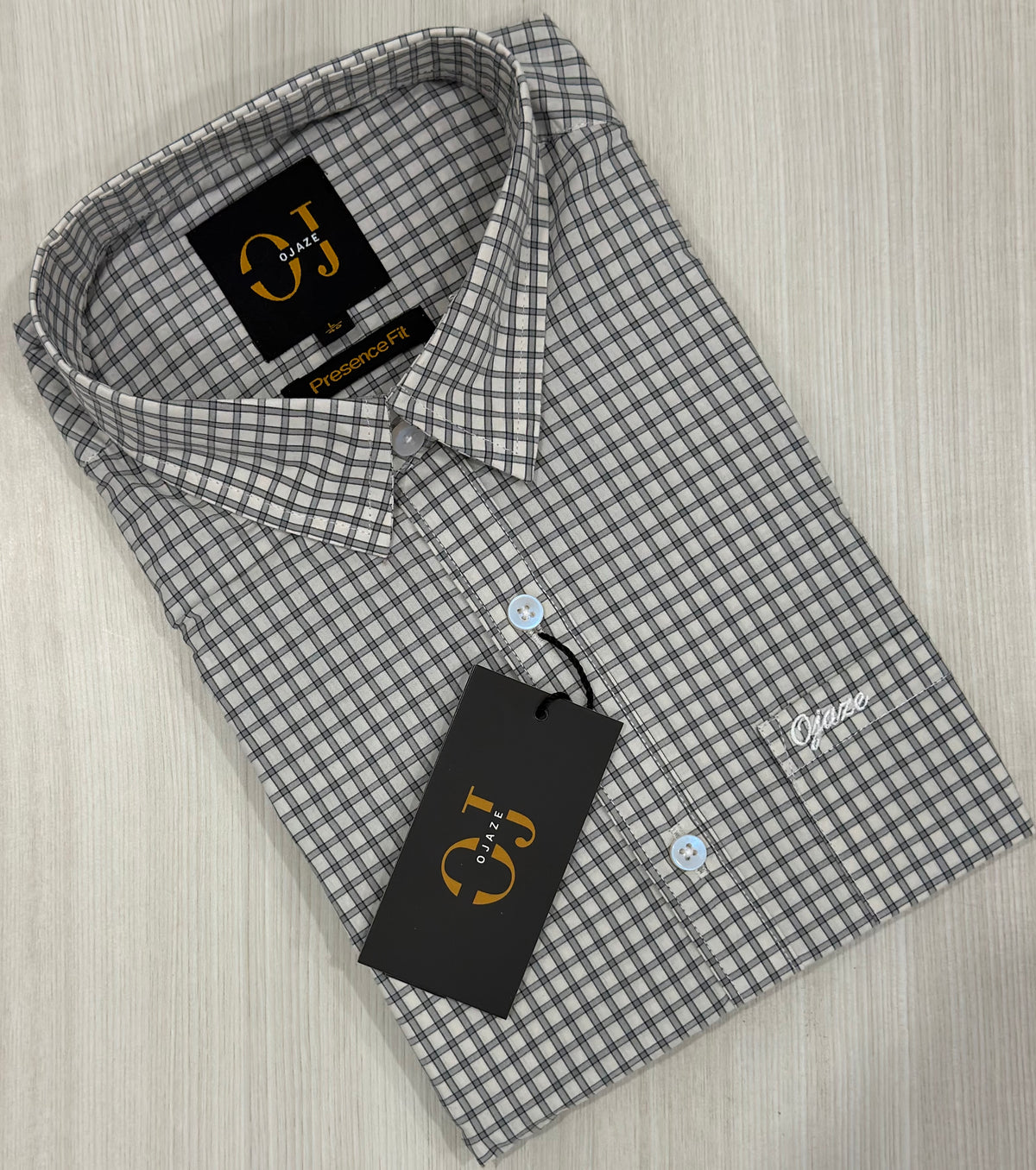 Black & White Graph Check Shirt – Smart Casual Presence Fit