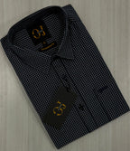 Black Micro Grid Check Shirt | Smart Casual | Presence Fit