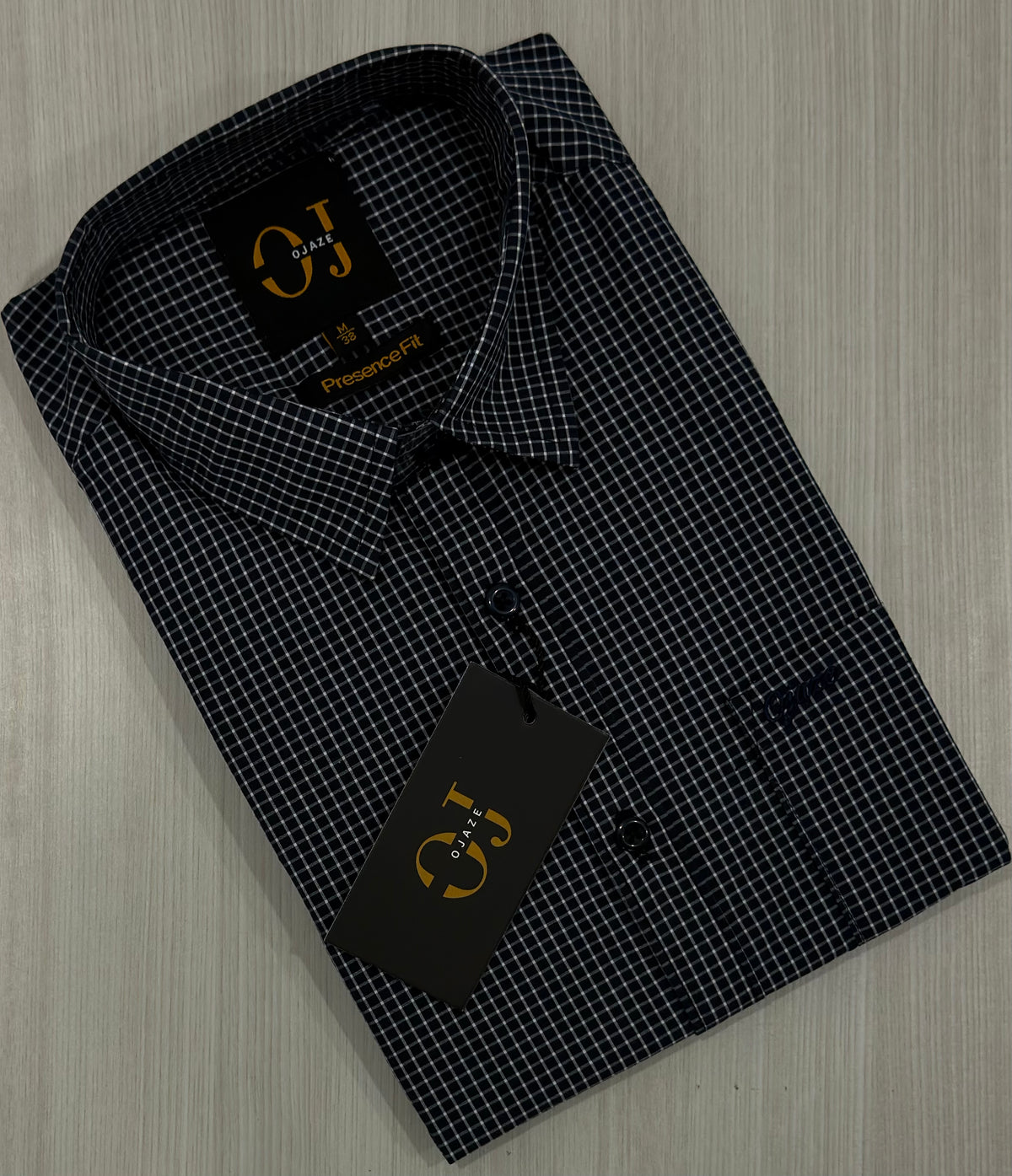Black Micro Grid Check Shirt | Smart Casual | Presence Fit