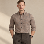 Brown & Black Micro Check Shirt  | Smart Casual | Presence Fit