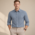 Slate Blue Gingham Check Shirt | Smart Casual | Presence Fit
