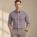 Rust & Blue Checkered Shirt | Smart Casual | Presence Fit