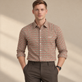 Rust & Olive Checkered Shirt | Smart Casual | Presence Fit